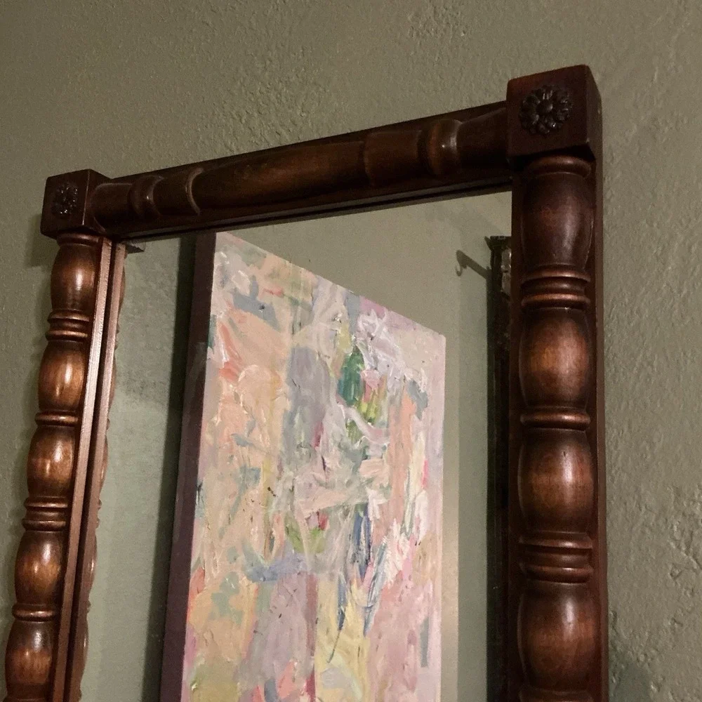 Vintage Cornwall Wood Products Federal Style‎ Maple Split Column Wall Mirror